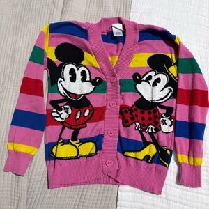 Kids Disney Pink Sweater with Rainbow Stripe